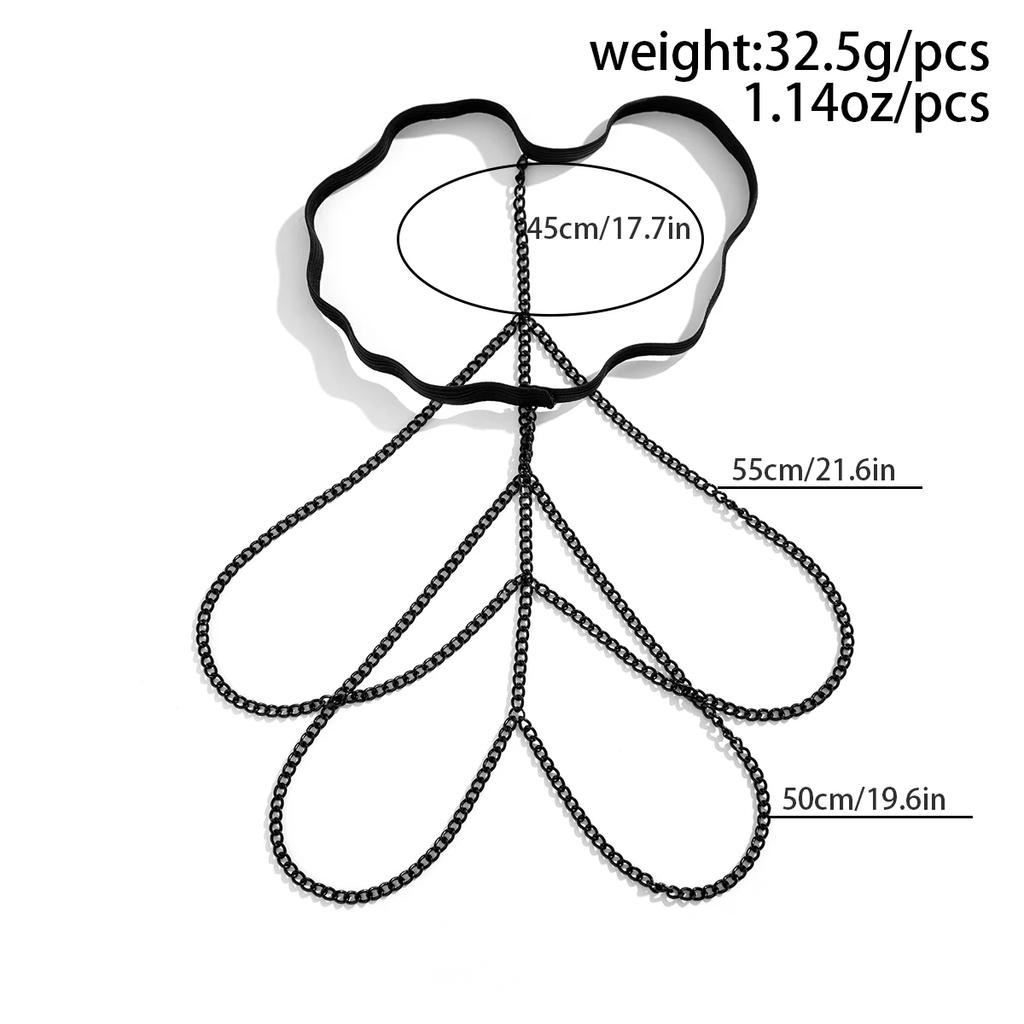 Neue Sexy Elastische Band Bandage Bein Oberschenkel Kette für Frauen Boho Schwarzes Eisen Geschirr Strumpfhalter Gürtel Körper Schmuck Kleid Dekorieren Neu