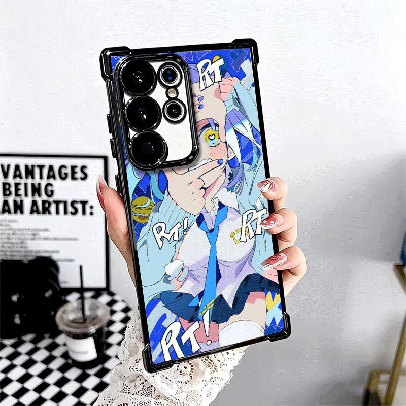 Anime Kwaii Girl Ins Style Plating Phone Case For Samsung Galaxy S24 S25 FE S26 Edge S23 Ultra S22 S21 Plus S20 Anti-Fall Airaba