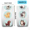 500 Pictures/roll Roll Sticker Hot-selling Tape Cartoon Puppy Handbook Material DIY Decorative Envelope Seal Sticker