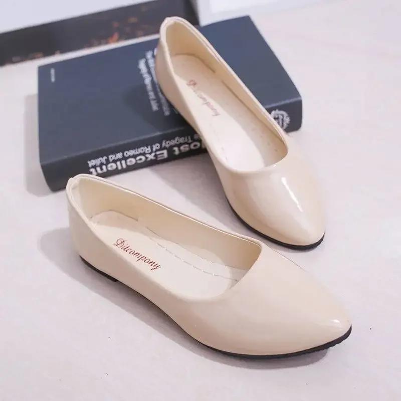 Fashion Women Candy Color Ballet Flats White Wedding Shoes Woman Flats Patent Leather Slip on Shoes Zapatos Mujer Ladies Boat Shoes224