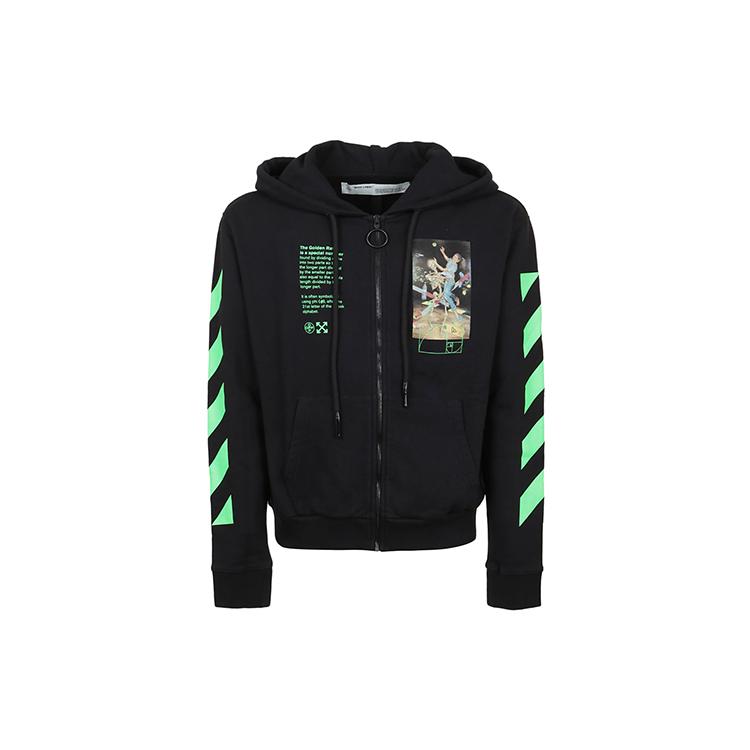 OFF WHITE Golden Ratio Graphic Zip Up Hoodie OMBE001R20E300141088