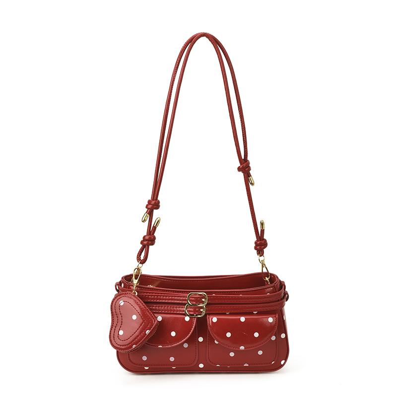 2026 Spring & Summer New Retro Dots Glossy PU Square Shoulder Bags Exquisite Hot Trendy Stylish Design Crossbody Bags for Women