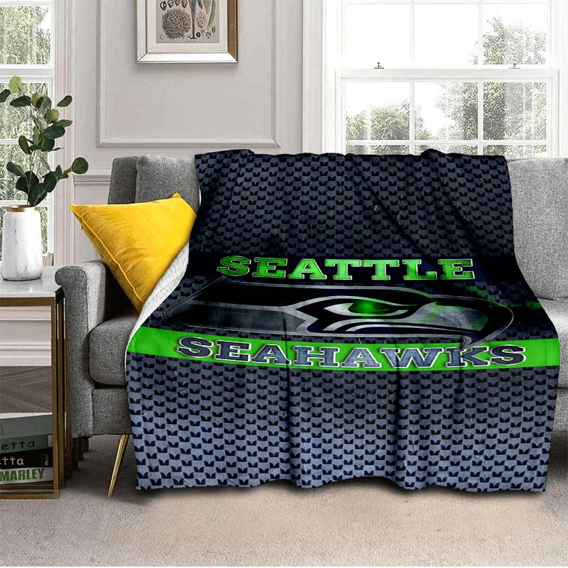 Seahawks Team Spirit Blanket Outdoor Flannel Blanket for Camping, Hiking, Garden Parties, Picnic Essentials,gift for Family and Friends