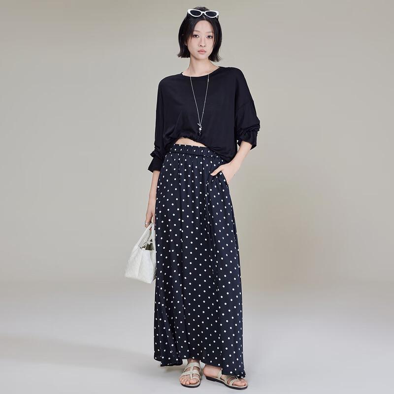 MEIYANG Flowing Philosophy Tencel Silk Blend Long Sleeve T-Shirt