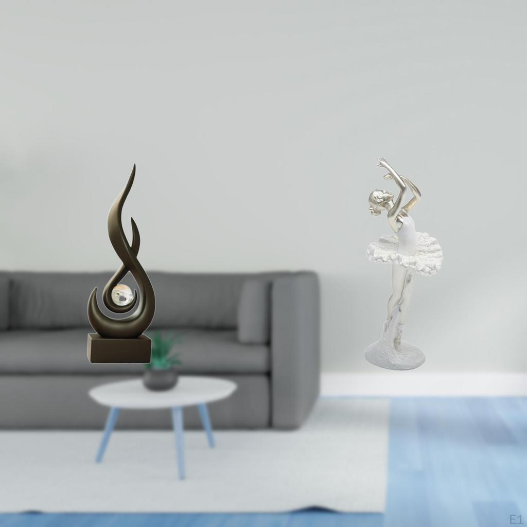 Abstract Fire Ballerina Statue Desktop Ornament Modern Art Sculpture Resin Flame Dancing Girl