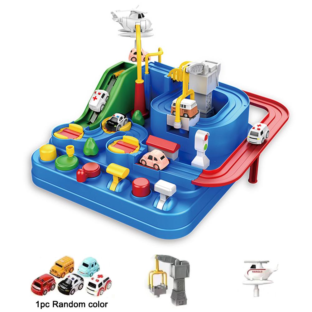 Electric Track Parking Building Car Toy Racing Rail Car Train Track Toy for Children Gifts Mechanical Adventure Brain Table Game