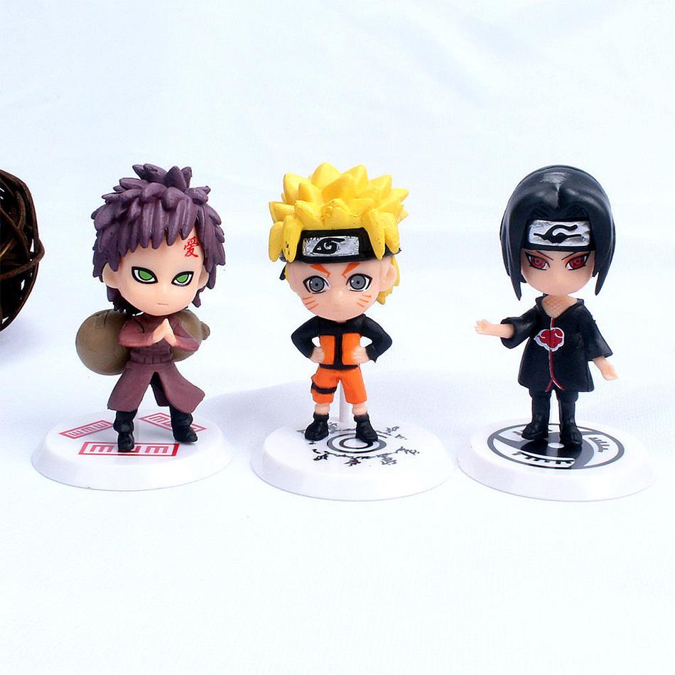 6-12pcs/set Anime Figure Naruto Shippuden Hinata Sasuke Itachi Kakashi Gaara Action Figure Q Version PVC Figures Toys Gift