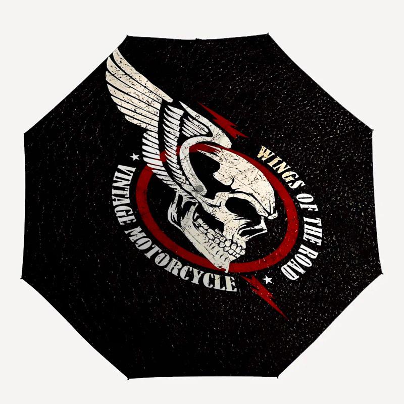 

1pc WINGS OF THE ROAD VINTAGE MOTORCYCLEOpen/Close Umbrella-Windproof, Compact Travel Umbrella, Sturdy 8-Rib Shaft1185