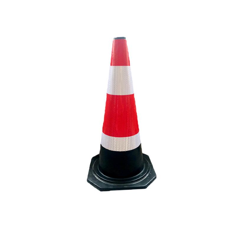 70cm Reflective Rubber Safety Cone - High-Speed Traffic Warning & Isolation Barrier