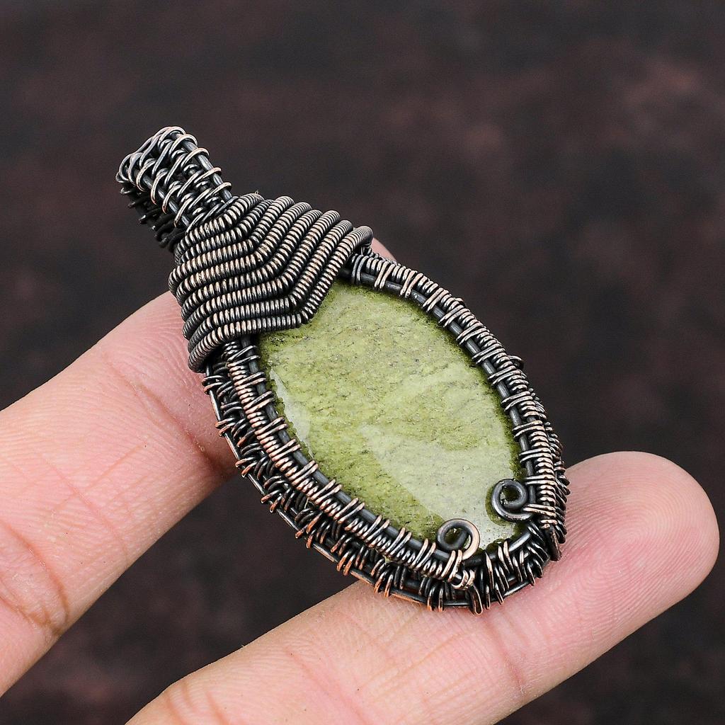 Kambaba Jasper Pendant Copper Wire Wrapped Pendant Natural Gemstone Pendant Copper Jewelry For Gift Handmade Women Pendant Wire Wrap Jewelry
