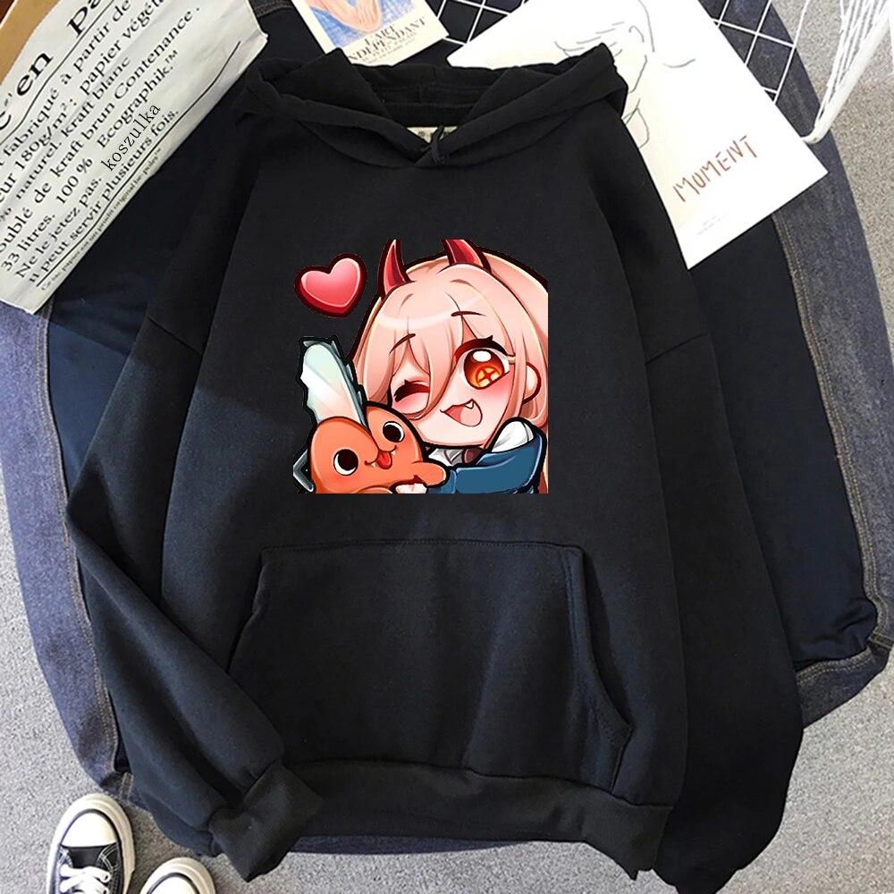 Anime Chainsaw Unisex Niedliche Pochita Power Hoodies Winter Warm Unisex/Damen Frühling/Herbst Unisex Sweatshirt Ästhetische Harajuku Sudaderas Unisex