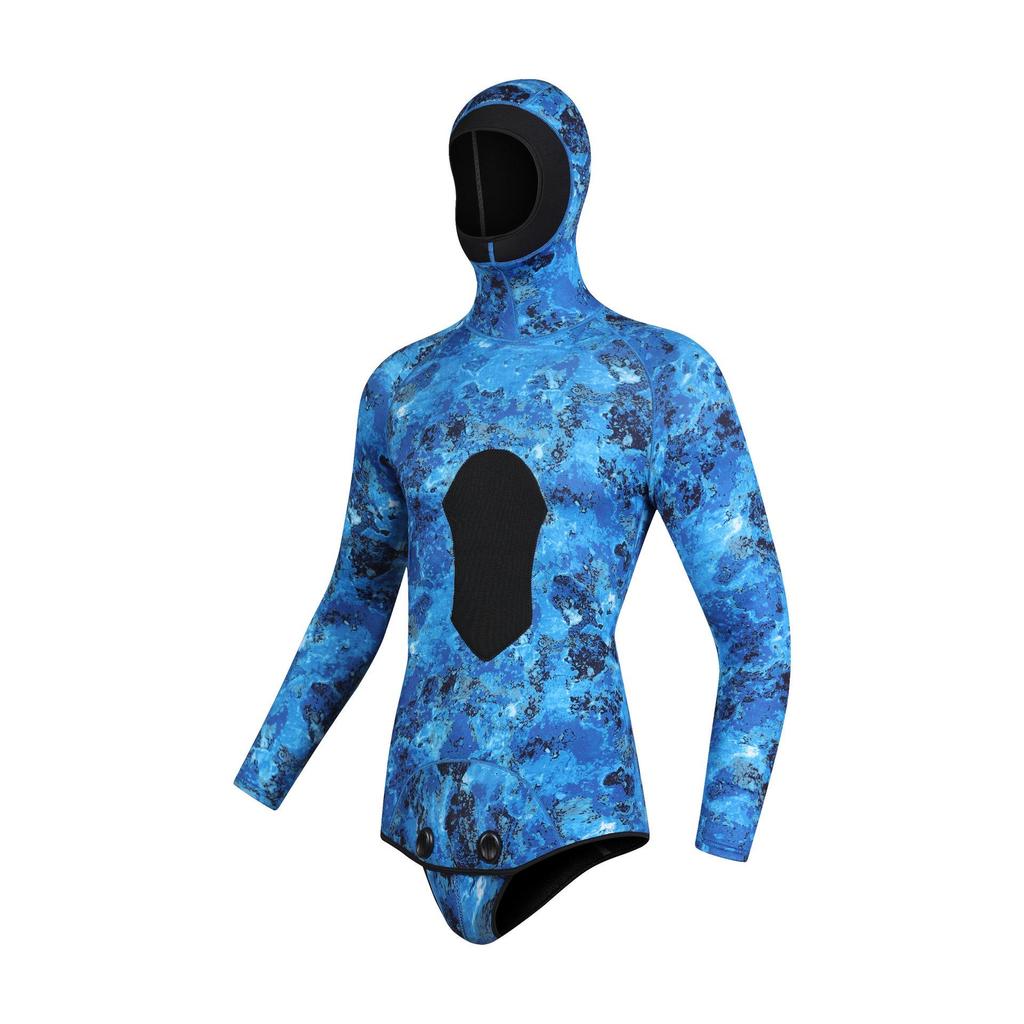 3mm Herrkamouflage Våtdräkt med huva för Jakt, Fridykning, Surfing och Räddning