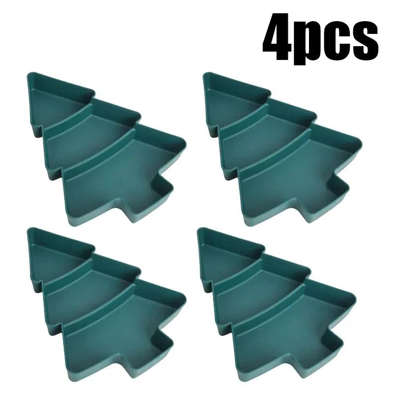 1-20PCSChristmas Tree Shaped Fruit Tray Plastic Dried Fruit Candy Snack Tray Melon Plate Party Supplies Home Decoration Supplies