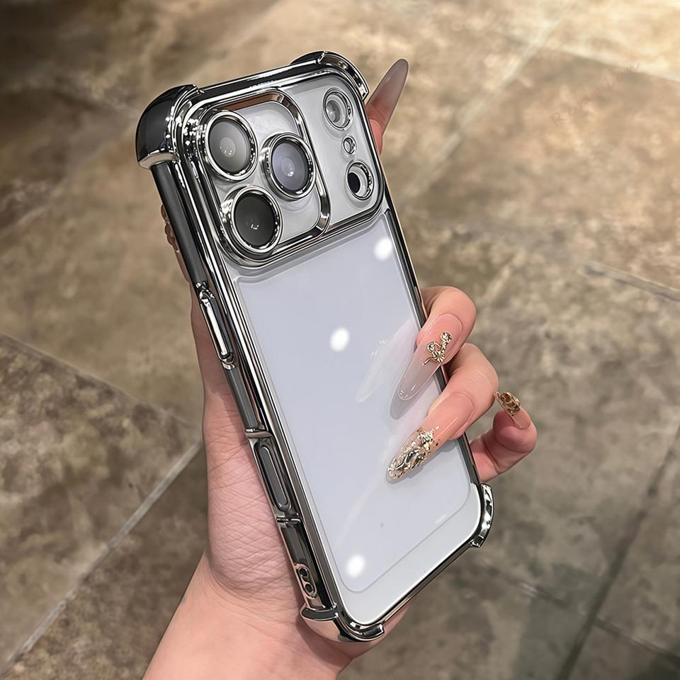 Shockproof Phone Case For For Iphone 1 14 13 11 12 16 17 Air Pro Max 14 1 Plus 16Pro 17Pro Silicone Clear Plating Protector Cover