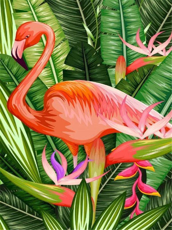 RUOPOTY Acrylic Painting By Numbers Flamingo Animals Paint On Canvas Coloring By Numbers Gift Home Decor Wall Room