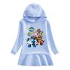 Girls' Ruffle Rainbow Princess Hoodie Dress with Long Sleeves for Spring and Autumn