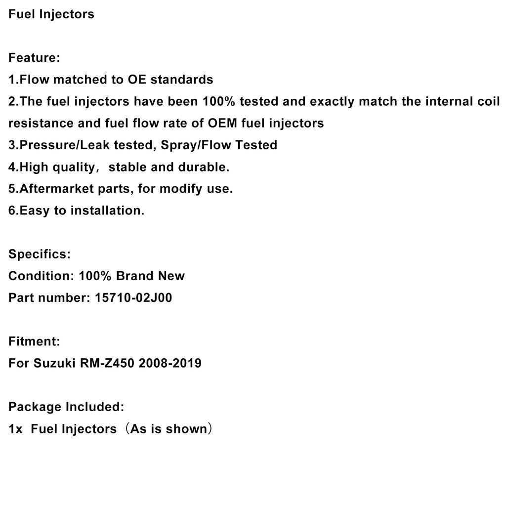 15710-02J00 Kraftstoffeinspritzventile für Suzuki RM-Z450 2008-2019