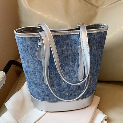 Unterarm-Mode-Jeanstasche Damen-Trend-Beuteltasche Einfache Schultertasche für Damen
