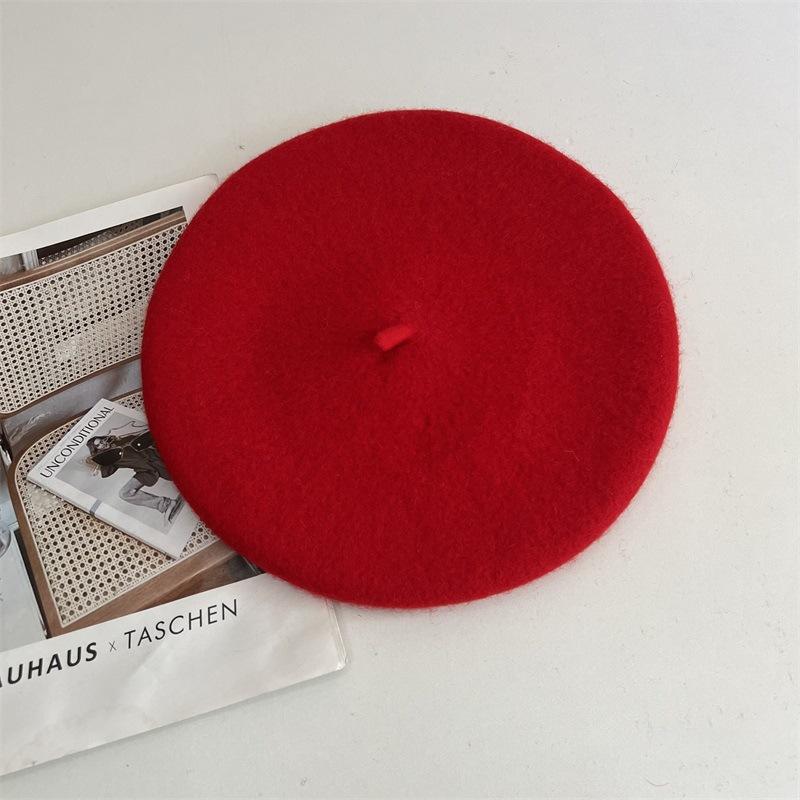 

Берет с бантом женский осенне-зимний шерстяной универсальный трендовый ретро шляпа художника M（56-58cm）