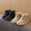 Plaid Autumn Baby Girl Shoes Boys Ankle Boots Flexible Thick Bottom Children Snow Boots  Kids Winter Shoe G06253