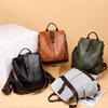 Dam Retro Anti-Stöld PU Ryggsäck - Casual Outdoor Travel Bag 2025