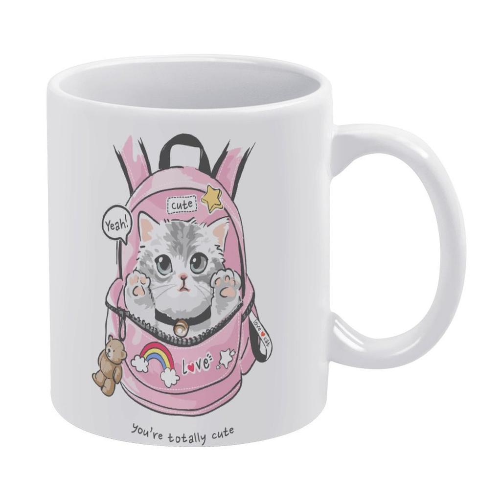 1 Stück 11oz Weiße Keramiktasse Beidseitig bedrucktes Bild Langlebige Kaffeetasse Perfekt für Zuhause Büro Geschenk