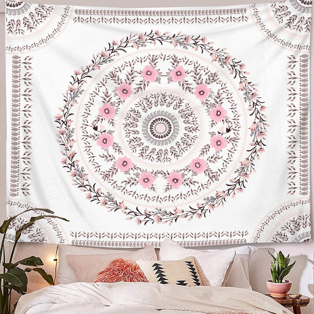Boho Floral Rectangle Wall Tapestry Hanging Background Cloth Mandala Wall Art For Bedroom Decor