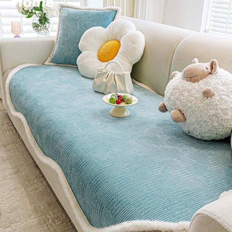 

Cream Wind Special-Shaped Sofa Seat Cushion Universal In All Seasons Irregular Sofa Full Cover Summer New Non-Slip And Anti-Cat Scratch 90*90cm