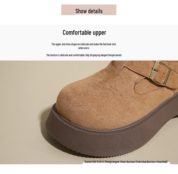 Yang Mi Style Women's Platform Loafers: 2025 Autumn Slip-On, Versatile Birkenstock-Inspired Shoes, Size 34