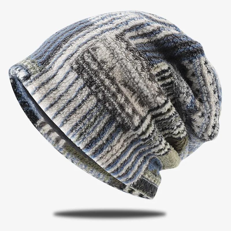 Winter Colored Hat For Men And Women Plus Velvet Warm Knit Hats Windproof Ear Protection Hooded Outdoor Riding Cold Hat Cold Hat