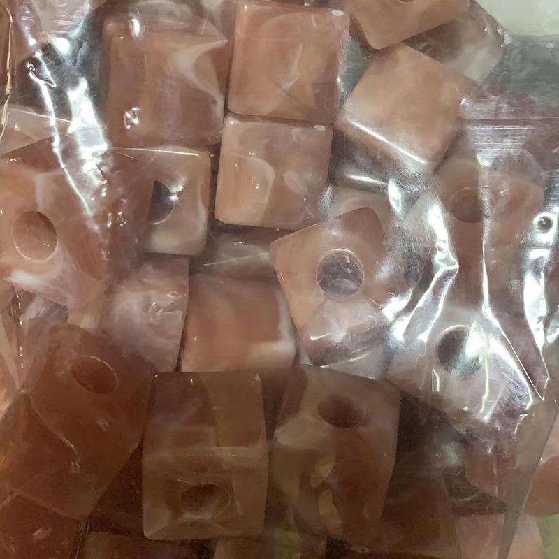 20mm Acrylic Large Hole Square Beads for DIY Jewelry, Flower Shoes, and Bag Chains