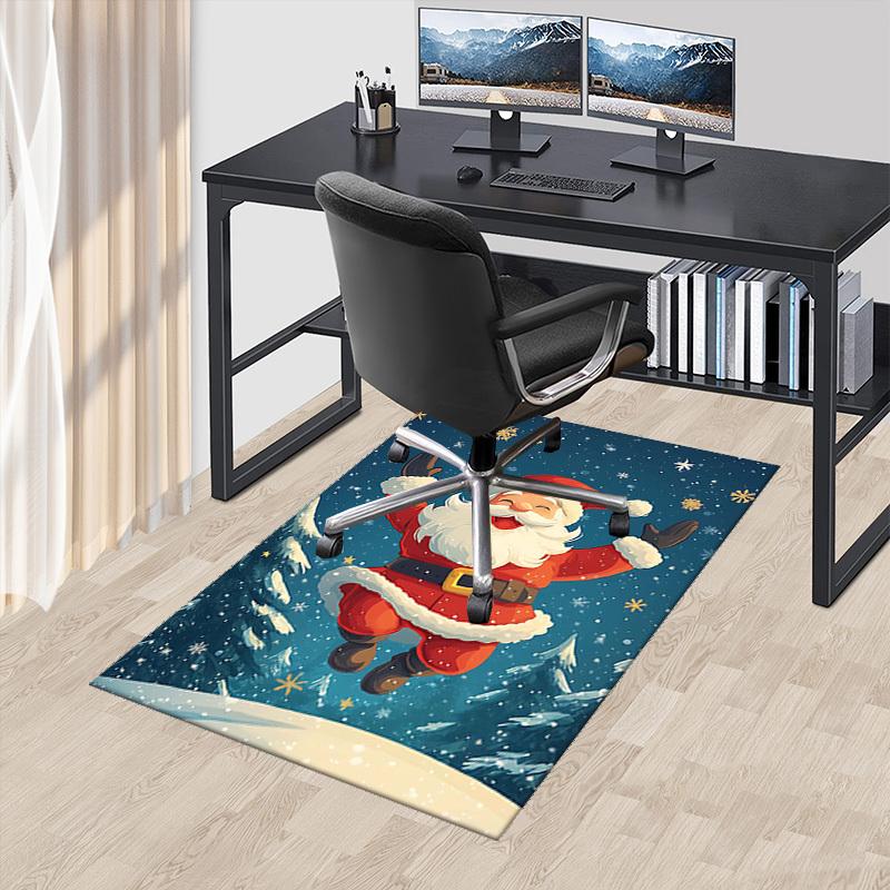 

Christmas Santa Claus Chair Mat - Anime Cartoon Design, Non-Slip Carpet for Office, Home Decor, Living Room, Bedroom, Gaming Room & Dormitory.R072 60cm by 90cm