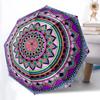 1 Stück Mandala Kunst Automatischer Regenschirm - Stilvoll, Langlebig, mit 8-Speichen Manuelles Öffnungsdesign, Eleganter Schwarzer Handleyy250920177