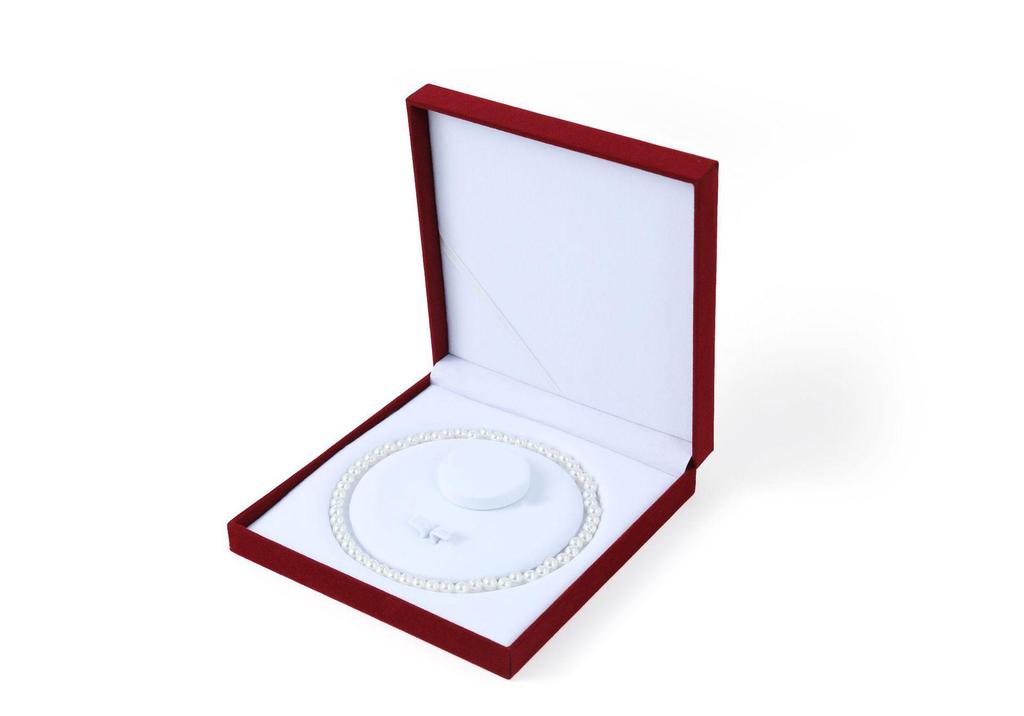 Flocking Jewelry Box Pearl Necklace Holder Pendant Gift for Mother's Day