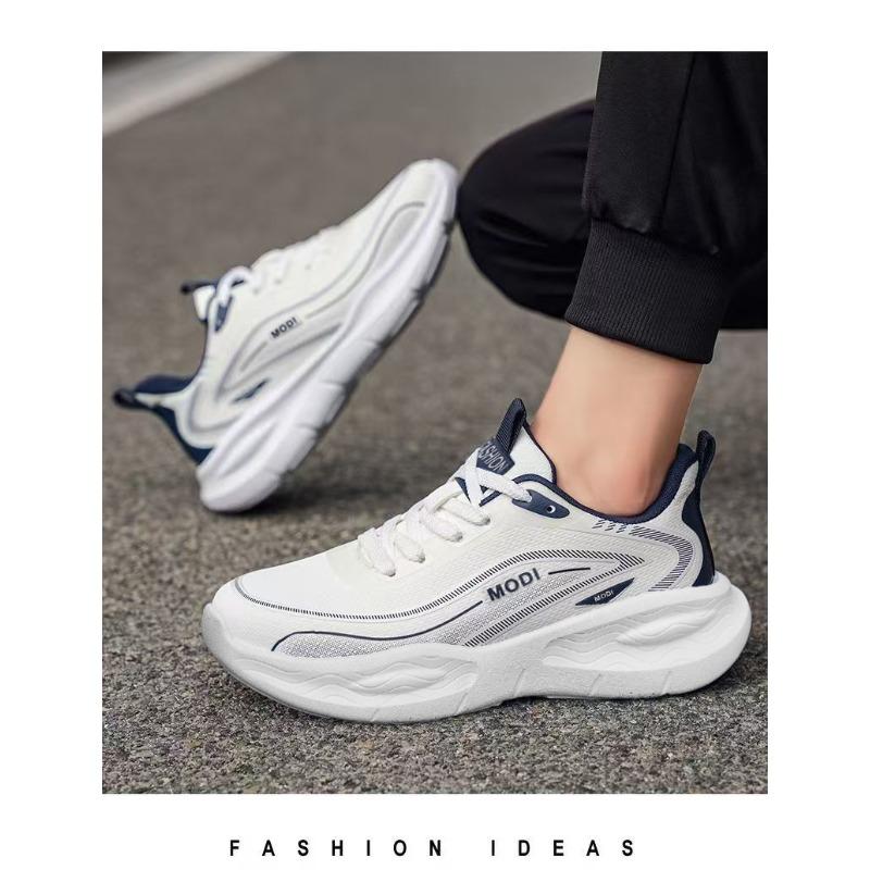 Men's Spring Leather Waterproof Ultra-Light Cushioned Soft-Soled Casual Running Sports Shoes.