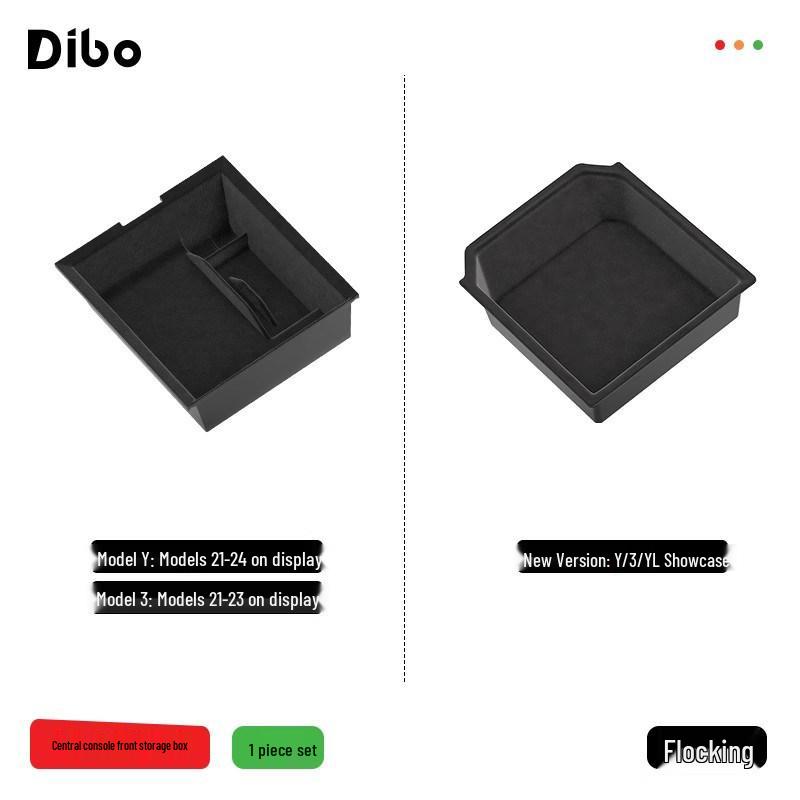 DiBo Central Control Storage Box for Tesla Model 3/Y Armrest - Car Interior Organizer and Decorative Accessory.