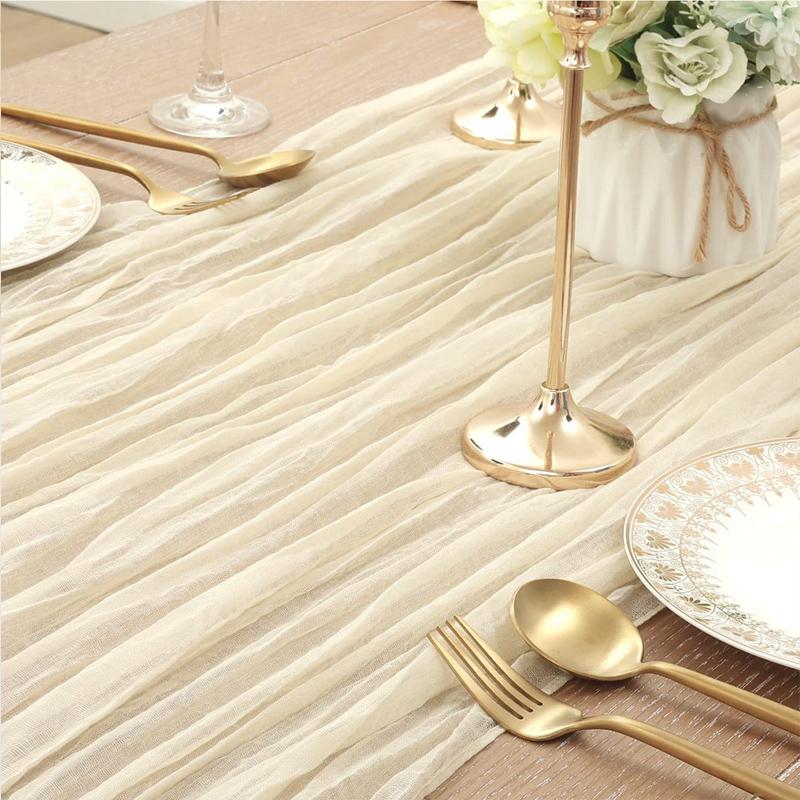 90x300 cm pletená látka běhoun Svatební narozeninová oslava banket dekorace gázová látka voálový ubrus Twist table cover