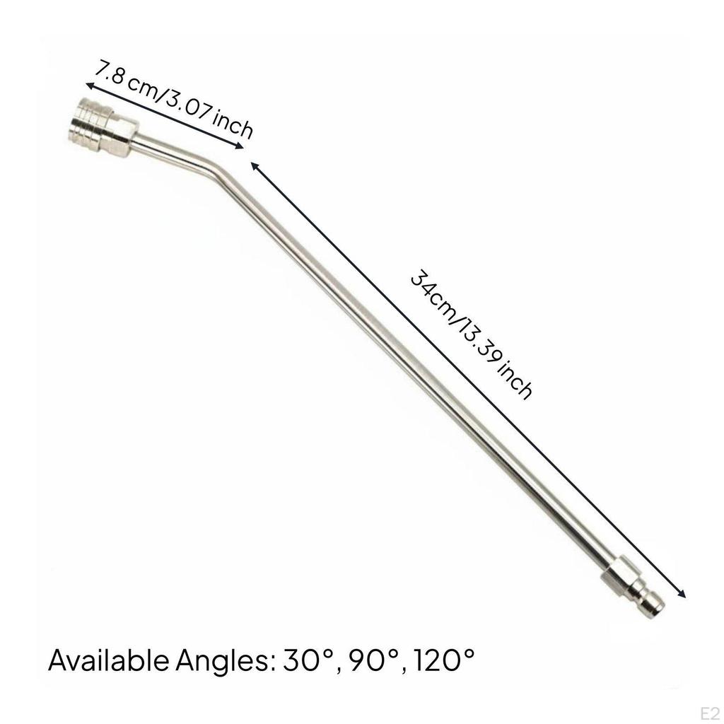 Angled Pressure Washer Lance Rustproof Stainless Steel Spray LeakResistant ORings