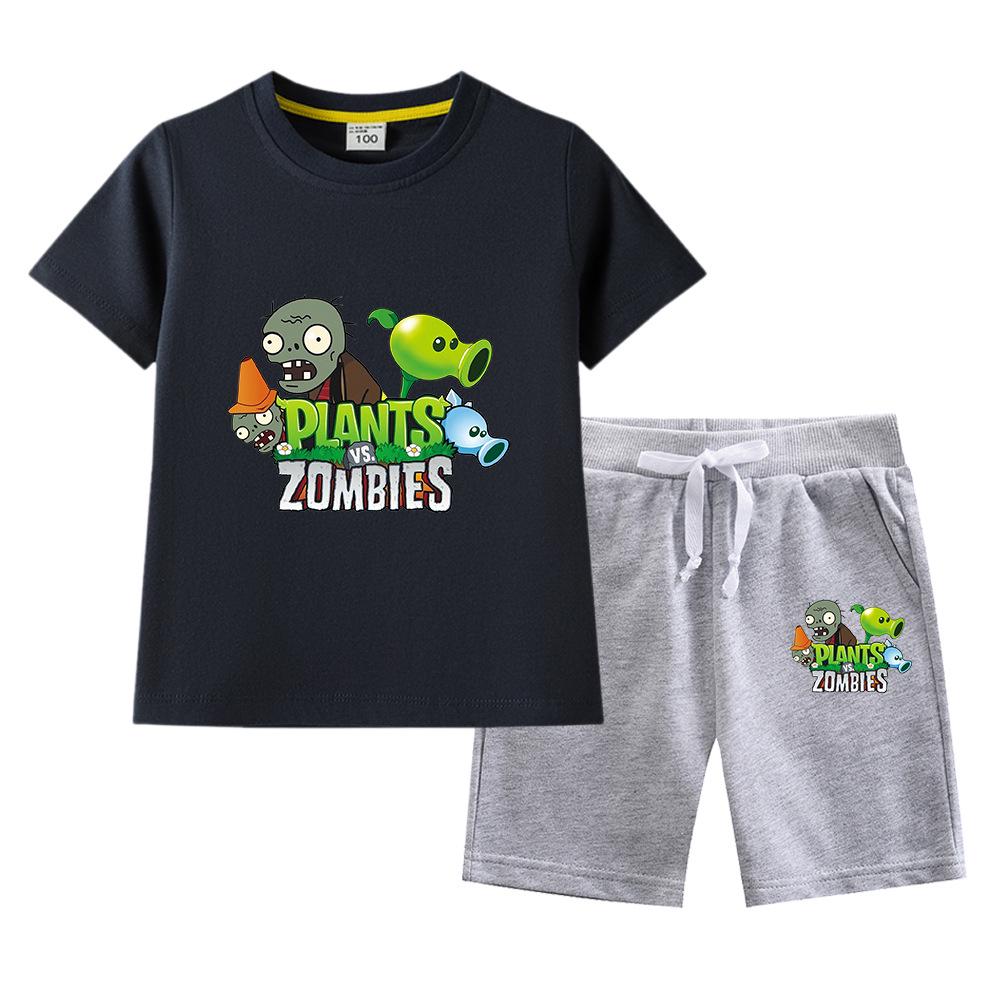 Plants vs. Zombies Kids' Summer Set: Boys' & Girls' T-Shirt and Shorts - Versatile Two-Piece