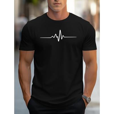 Cotton Men's 100% Cotton Summer Loose Size Creative Graphic Printed Slim Fit Casual Sports Round Neck Short Sleeved T-shirt Top