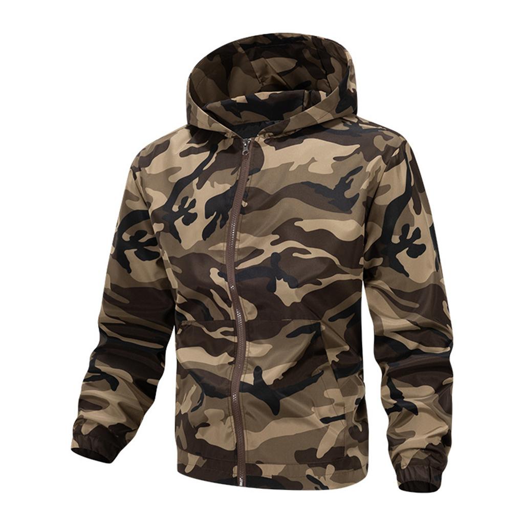 Men'S Loose Jacket Fashionable Multi Pocket Hooded Jacket