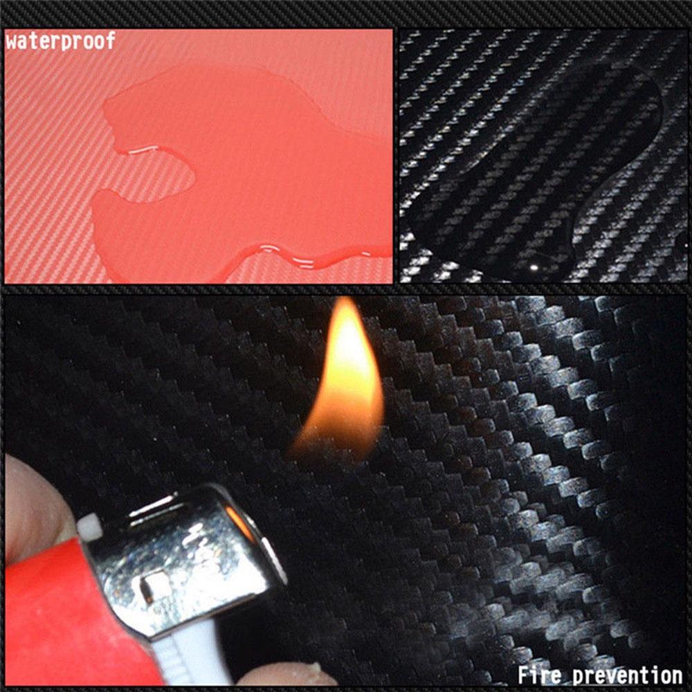 Durable Carbon Fiber Car Scuff Plate Door Sill 4d Sticker Panel Protector Set Of 4