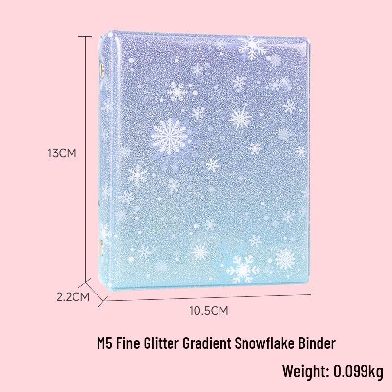 M5 Loose-leaf Binder: Durable Cardboard Cover, Drop-Proof Student Notebook with Card Holder & Photo Album.