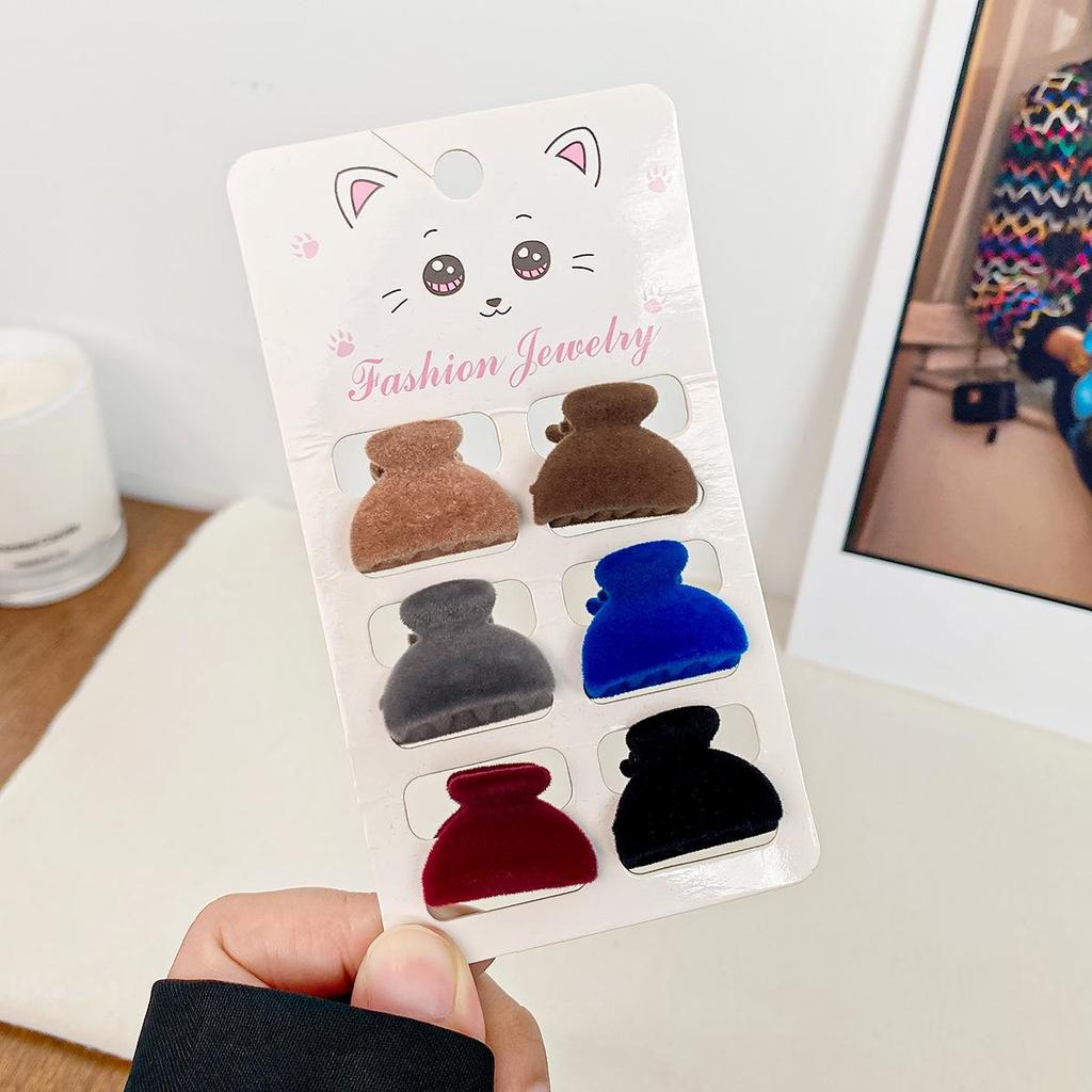 6-Piece Retro Flocked Mini Butterfly Hair Clips Set