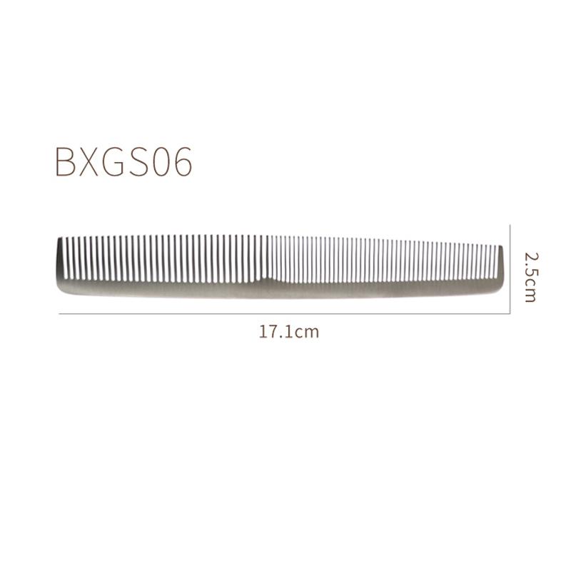 1 professional high-quality stainless steel metal silver anti-static hair comb, hair salon hair comb