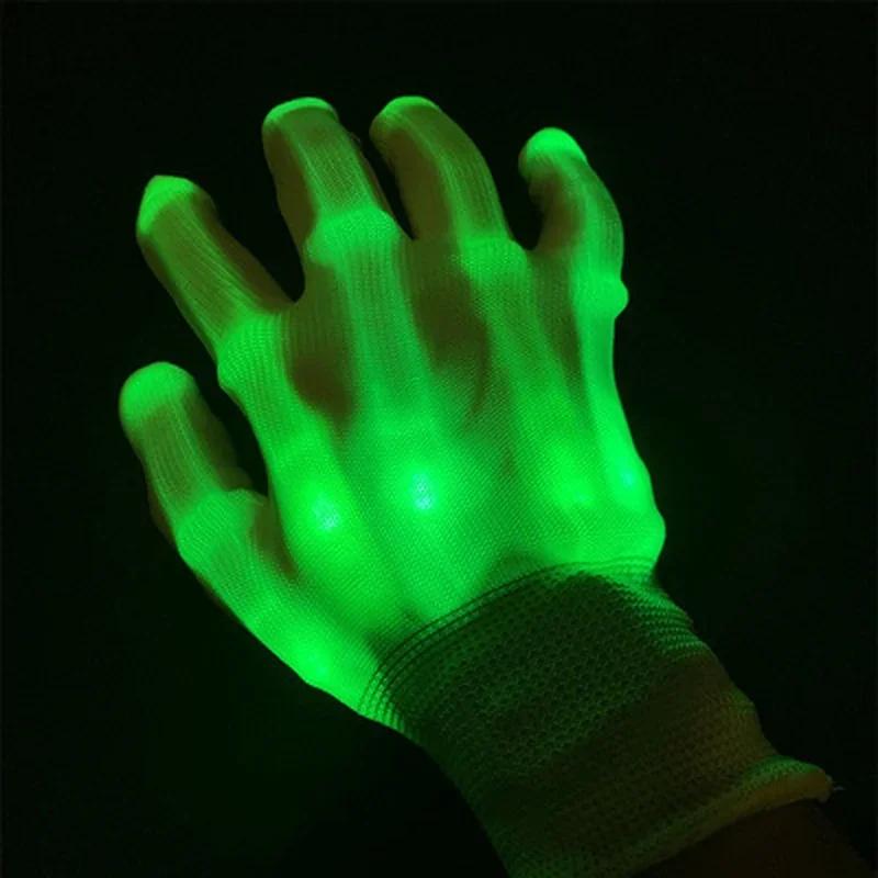 1 Pair of Halloween LED Luminous Gloves Christmas Decoration Event Party Supplies High-quality Luminous Gloves