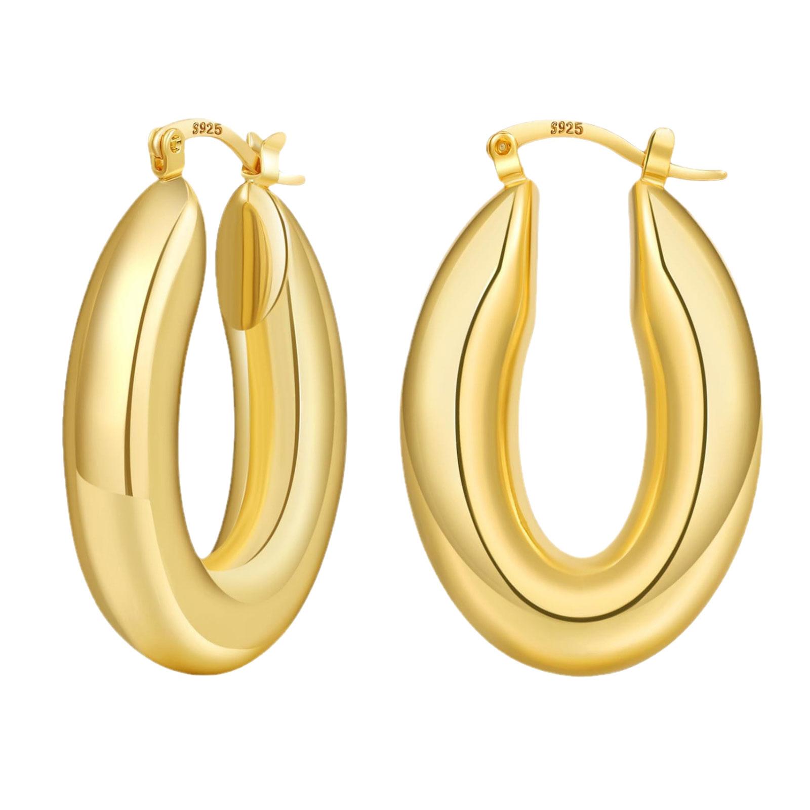 

Stylish Hollow Oval Earrings Dangle Earrings Comfortable Ear Jewelry Copper Texture Suitable for Daily and Party Wear золотой