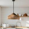 Hand Woven Rattan LED Hanging Lamp Wabi Sabi Shop Bar Rattan Pendant Lights Japan Living Room Chandelier Loft Room Decor