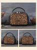 Johnature Fashion Leopard Pattern Women's Bag Genuine Leather Splice Horse Hair Handbag Versatile Shoulder Bags