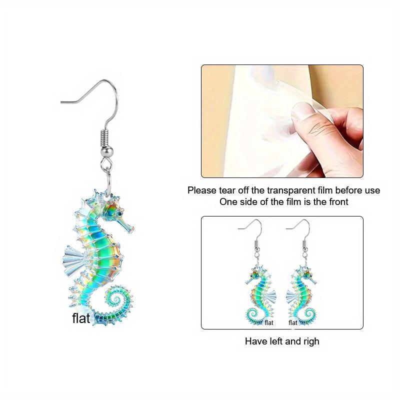 Colorful Seamaster Acrylic Drop Earrings for Women Y2K Cute Seamaster Earrings Ocean Style Earrings Female Beach Vacation Casual Earrings Accessories